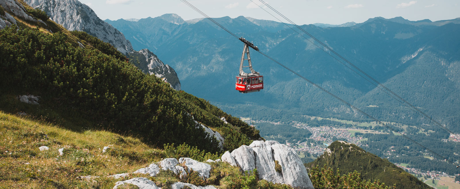 Alpspitzbahn - Seilbahn auf den Osterfelderkopf, am Fuß der Alpspitze